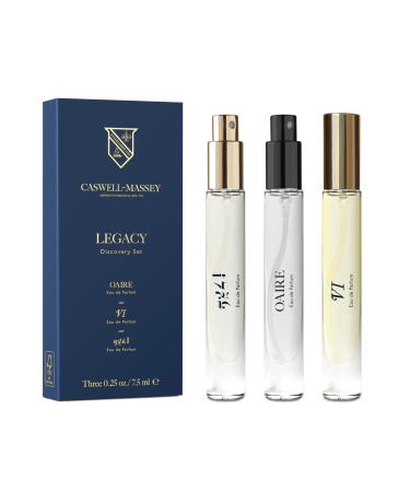 Caswell-Massey Legacy Eau de Parfum Discovery Set Includes VI 2571 & OAIRE Indulge in Enduring Modern Scents Long-Lasting Men s Fragrances Travel Size Set Perfume for Men 0.25 Fl Oz Each Legacy Trio 0.75 Fl Oz (Pack of 1)