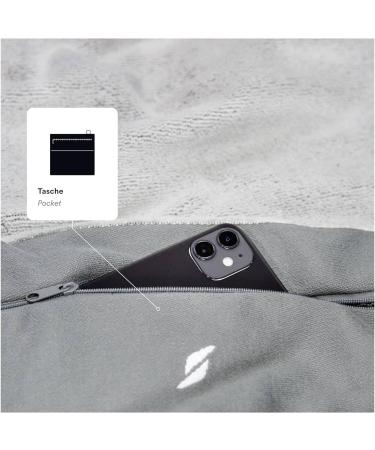 Buy Stryve Gym Towel+ Silver Gray - Antibacterial Anti-Slip Fitness Towel with Magnetic Clip & Bag 105x42.5 cm - Perfect for International Shipping - Buy Online on GoSupps.com