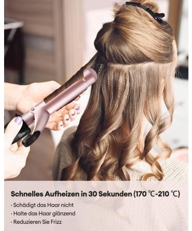 CCKeyin 4 in 1 Curling Iron Set | 9-38mm Ceramic Curling Bar & Brush - Pink | Perfect for Large & Small Curls International Shipping Available - Buy Online on GoSupps.com