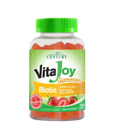 21st Century VitaJoy Biotin Gummies Strawberry Flavor 5000 mcg 120 Vegetarian Gummies