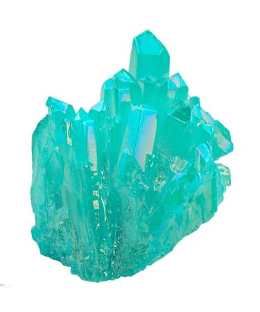 Nupuyai Titanium Coated Bergkristall Druse Rohstein Irregular crystal cluster quartz geode gemstone for Reiki feng shui decoration light blue