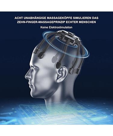 Electric Scalp Massager - Portable Head Massage Device with 10 Vibration Contacts & 3 Modes for Deep Relaxation & Hair Stimulation - Upgrade Black - Buy Online on GoSupps.com