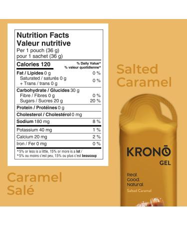 Krono Nutrition Energy Gel - Sports Nutrition - Made with Natural Ingredients - 24 count (Salted Caramel) - Buy Online on GoSupps.com