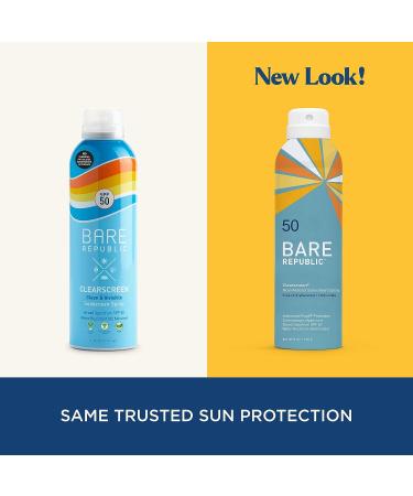 Bare Republic Clearscreen Sunscreen SPF 50 Spray 6 fl oz - Water Resistant, Invisible Finish - Buy Online on GoSupps.com