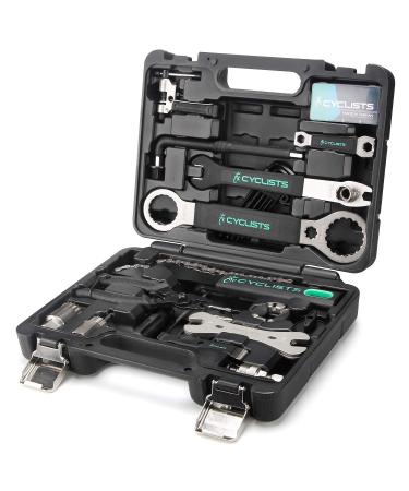 23 Piece Bike Tool Kit - Bicycle Repair Tool Box Compatible - Mountain/Road Bike Maintenance Tool Set with Storage Case Black