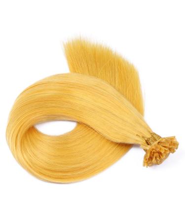 Keratin Bonding - # Yellow - 60cm - 25 strands - 1G - 100% Remy real hair hair extension U -tip Extensions Very high quality by Novon hair extension
