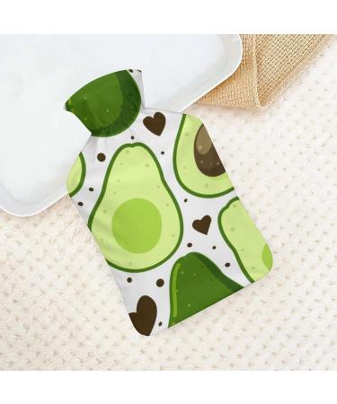 Green Avocado Hot Water Bottle with Plush Cover - Cozy Hand Warmer for Adults & Children - 26.5x15.3cm | International Shipping Available - Buy Online on GoSupps.com