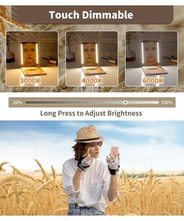 Rechargeable Wheat Straw Compact Mirror with Light - Natural Organic Fiber, 1x/3x Magnifying, Portable Travel Makeup Mirror - Pink - Buy Online on GoSupps.com