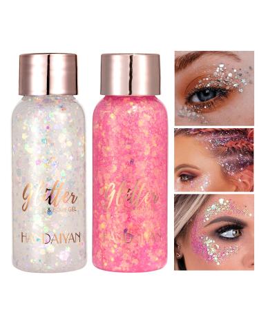 GL-TURELIFES Mermaid Sequin Glitter Liquid Eyeshadow & Body Gel - Festival Makeup 30g (#104 Pink) - Sparkling Chunky Cosmetics - Buy Online on GoSupps.com