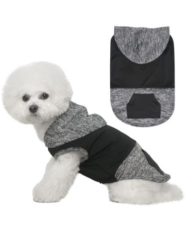 FATCOOLGOO Dog Shirt-Cooling Shirt for Dogs with Breathable Cationic Fabric,Dog Summer Shirt Puppy Clothes,Dog Outfit for Small Medium Large Dog Cat Girl Boy Small Black&Grey
