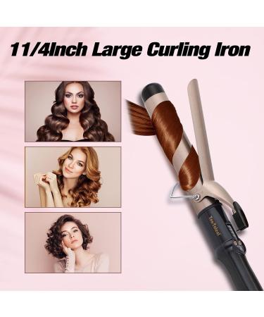 Ten-Tatent 32mm Ceramic Tourmaline Curling Tong Iron for Long & Short Hair - Dual Voltage Curling Wand with Adjustable Heat - Black - Buy Online on GoSupps.com