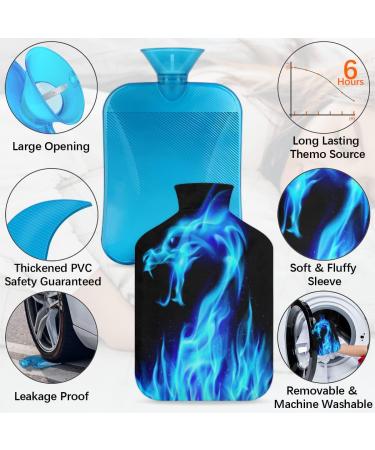 Fire Dragon Hot Water Bottle with Fluffy Cover - 2L Capacity for Kids Men & Women | Cozy Nights & Pain Relief - Buy Online on GoSupps.com