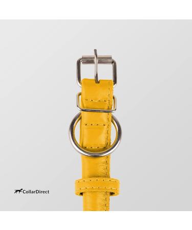 Collardirect Handmade Round Leather Dog Collar - Soft Padded Adjustable for Small & Large Pets - 18-20 cm in Black Pink Red Purple Blue Yellow - Buy Online on GoSupps.com