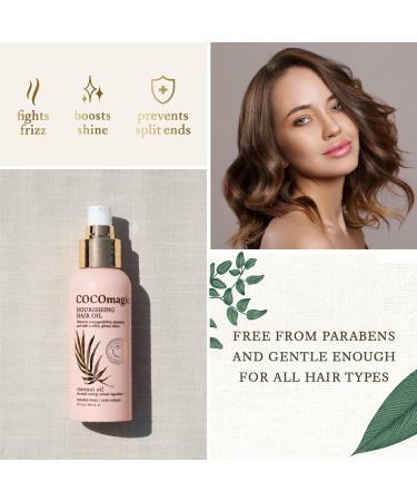 Cocomagic Nourishing Hair Oil - Promotes Healthy-Looking Hair, Restores Manageability, Adds Silky Glossy Shine - Paraben Free, Cruelty Free, Made in USA (3 oz) - Buy Online on GoSupps.com