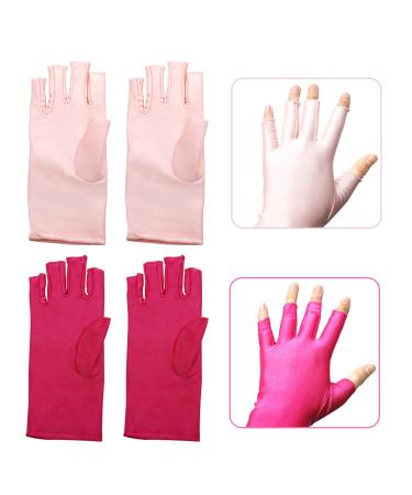 2 Pairs of UV Protection Gloves UV Protective Gloves for Manicure Gel Nail Manicure Gloves for UV Lamp Dryer and Most Outdoor Activities