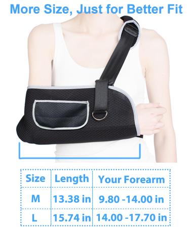 Arm Sling Shoulder Immobilizer - Medical Rotator Cuff Support Brace for Injury Relief | Fits Left & Right Arm | Adjustable Size for Men & Women - Buy Online on GoSupps.com