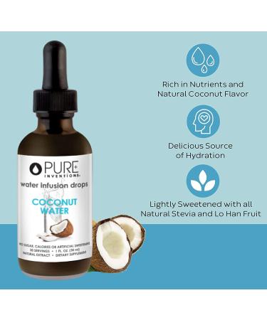 Pure Hydration Coconut Water Drops - 30 Servings, 1oz (Packaging May Vary) - Buy Online on GoSupps.com