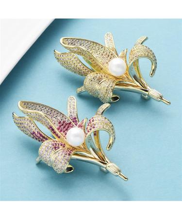 Pin Jewelry Gifts for Women Ladies Elegant Sparkle Crystal Lily Flower Brooch Wedding Party Brooch Flower Shape Brooch Ladies Fashion Accessories Brooches & Pins - Buy Online on GoSupps.com