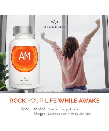 Jeunesse Global AM Essentials - 60 Caplets | Youthful Energy & Vitality - Buy Online on GoSupps.com
