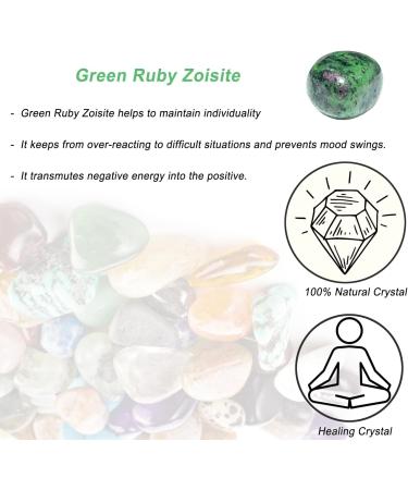Large Green Ruby Zoisite Healing Crystal Stones - Natural Tumbled Gemstones for Reiki, Energy Healing, Meditation & Witchcraft Therapy | 1.25-2.0 inches - Buy Online on GoSupps.com