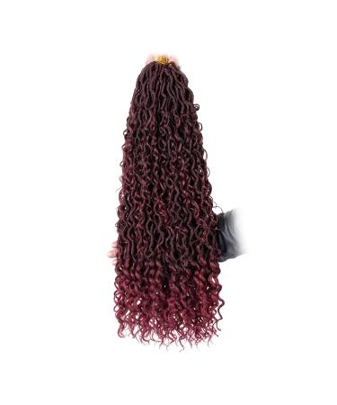ZRQ 8 Packs Burgundy Goddess Locs Crochet Hair 24 Inch Ombre Boho Faux Locs Pre-Looped Hipple Locs Curly Soft Red River Locs Hair Extensions - Pack of 8 - Buy Online on GoSupps.com