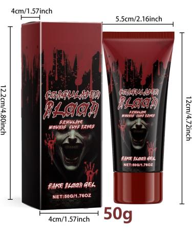  Mimoqk Fake Blood Washable Fake Blood Fake Blood Gel | Halloween Fake Blood Makeup Vampire Accessories and Makeup Special Makeup 1.76 Oz Washable for Fake Nosebleed  - Buy Online on GoSupps.com