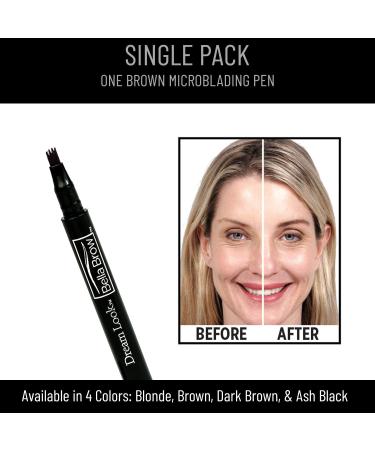 BELLA BROW Microblading Eyebrow Pen - Smudge Proof, Waterproof & Long Lasting (Brown) | Precision Applicator | As Seen On TV - Buy Online on GoSupps.com