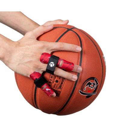 Kuangmi Finger Sleeve Support Protector and Injuries in Sports (Red Pair S/M) Red S/M-2 Pieces