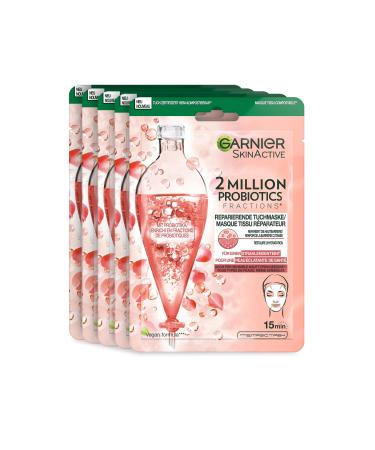 Garnier repairing cloth mask face mask against dry pale and matt skin for more glow and more moisture scinactive 2 million probiotics 5- Pack - Buy Online on GoSupps.com