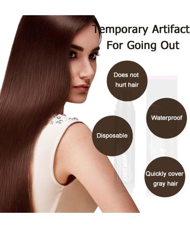 Trendyfave Temporary Hair Dye Brown Disposable Hair Colour Wax Liquid Instant White Hair Coverage - Natural Hairstyle Hair Dye Temporary Hair Wax Colour for Unisex Men Women - Buy Online on GoSupps.com