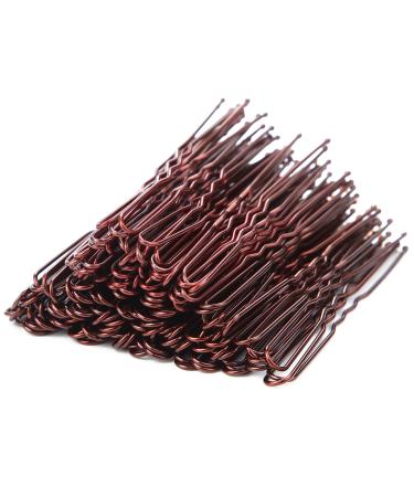 MBSomnus 100 pieces hair needles large 7cm bobby pins brown u-shaped hairpins metal with storage box for women girls women hair additives hairdressing salon wedding girl 100pcs brown
