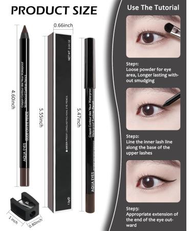  Lestpola Black gel eyeliner 1 matte gel eyeliner pencil long-lasting cream eyeliner pencil with sharpener smooth waterproof creamy kohl pencil for women - Buy Online on GoSupps.com