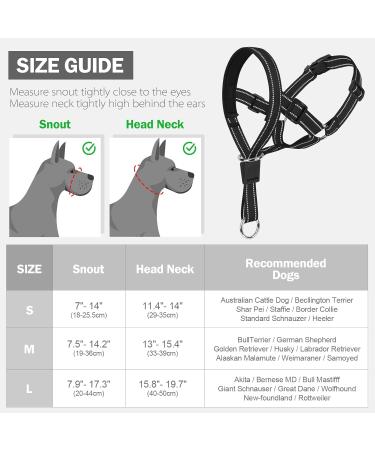 Weesiber Adjustable Dog Muzzle & Padded Halter - No Pulling Leash Solution for Medium Dogs (Black) - Buy Online on GoSupps.com