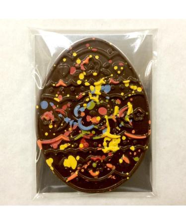 Hand-Painted Solid Flat Easter Egg Made with Premium Swiss 58% Dark Chocolate - Buy Online on GoSupps.com