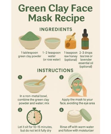 KAPTAN LDA Green Clay Powder for facial mask hair and body detox & purify 100 natural 100 g excellent for facial and hair mask spot treatment body wrap detox bate foot soak and DIY - Buy Online on GoSupps.com