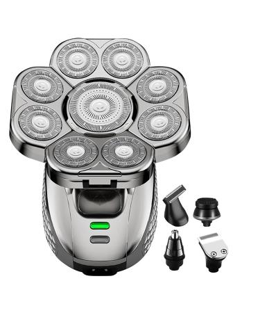 Head Shaver for Men 6 in 1 Men Grooming Kit 9 Cutter Floating Head Electric Razor USB Rechargeable Bald Head Shavers Use 90 Minutes IPX6 Waterproof