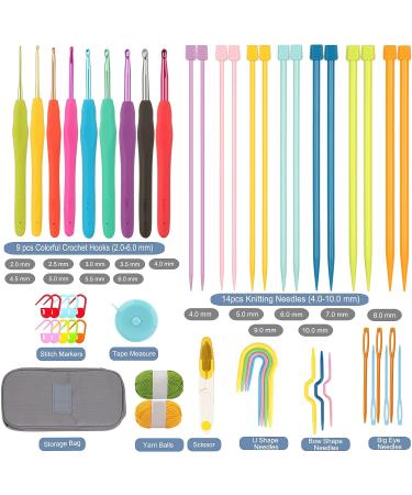 QLRFFLJOY 75 pcs Knitting Kit for Beginners - Yarn Starter Set with Needles & Hooks for DIY Crochet and Weaving - Ideal for Scarves, Sweaters, and More - Buy Online on GoSupps.com
