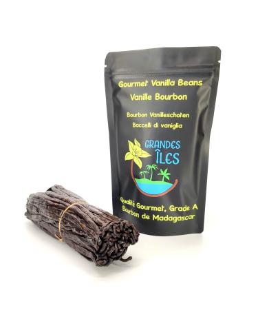 Vanilla pods from Madagascar 10 extra fresh gourmet pods not divided 14 cm/approx.2 g per pod.Bourbon Extra quality in fresh re -lockable bags selected by Grandes les - Buy Online on GoSupps.com