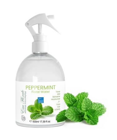 Toning Lotion Floral Water Organic Peppermint Hydrosol Toning Refreshing Tightens Pores Oily Acne-Prone Skin 500 ml