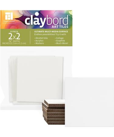 Ampersand Claybord Art Tiles 1/8 2x2 Flat Profile - Pack of 8 (CBS022) - Buy Online on GoSupps.com