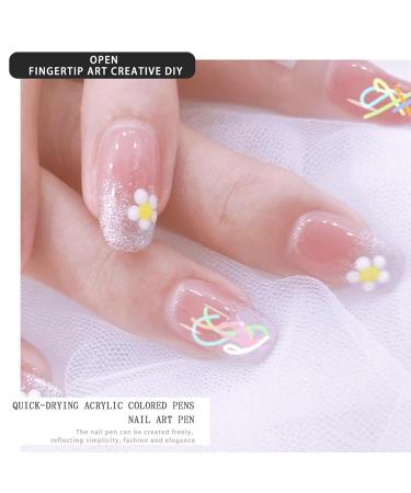 12 Pcs Nail Art Pens Set - Acrylic Nail Polish & Graffiti Painting Pens for Salon DIY Design - Buy Online on GoSupps.com