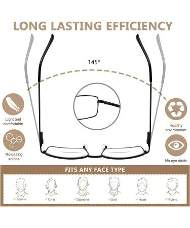 Bifocal Reading Glasses 2 Pack Metal Full Rim Readers for Men and Women +2.5 Black Brown - Buy Online on GoSupps.com