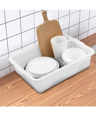 Dehouse 8 L Plastic Small Utility Bus Box 4-Pack White Plastic Tubs - Buy Online on GoSupps.com