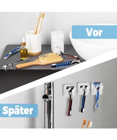 VIKY 4-Piece Razor Holder Shower Set | No Drill Self-Adhesive Bracket for Razors Keys & Phone - International Shipping - Buy Online on GoSupps.com