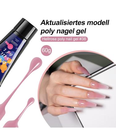 Mogray Poly Nails Gel Starter Set - 60ml Sakura Pink Jelly Color Extension & DIY Nail Design - Buy Online on GoSupps.com