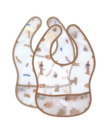 L SSIG Baby Bib Set 2 pieces EVA with catch protection washable Velcro fastener Little Mateys Royal Blue