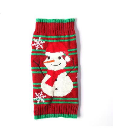 Hrttsy Christmas Dog Sweater | Warm Winter Pullover for Small & Medium Dogs | Striped Snowman Pet Costume - Buy Online on GoSupps.com