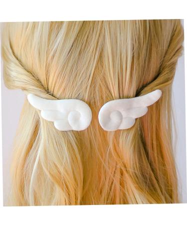 Beavorty 6 Pairs angel wings hairpin Cartoon Hair Clips angel wing hair clip Wings Hair Clamps wing barrette kawaii girl hair clips Female Headdress child Plush cosmetic white non-slip - Buy Online on GoSupps.com