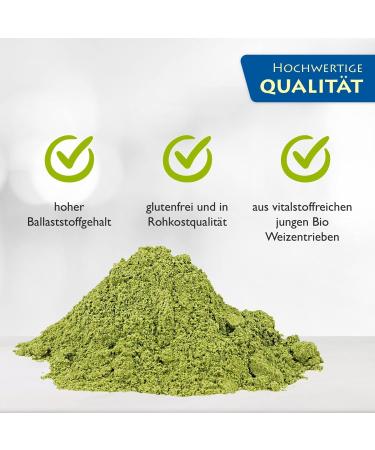  Amlawell DE- KO-042 Organic Wheat Grass Powder Vegan Superfood with Vital Substances Made in Germany 500 g Pack - Buy Online on GoSupps.com