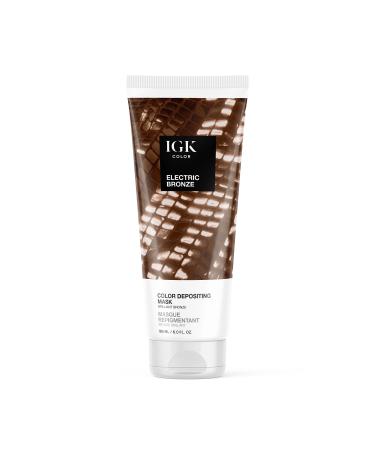 IGK COLOR DEPOSITING MASK | Conditioning + Hydrate + Shine | Vegan + Cruelty Free | Electric Bronze (Brilliant Bronze)